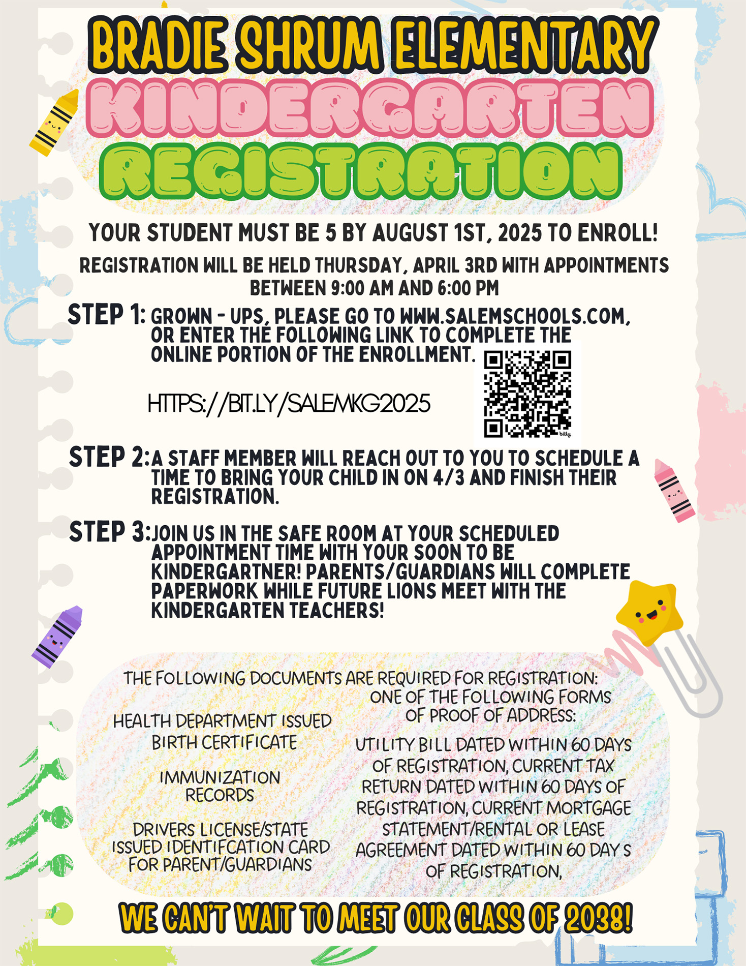 Kindergarten registration